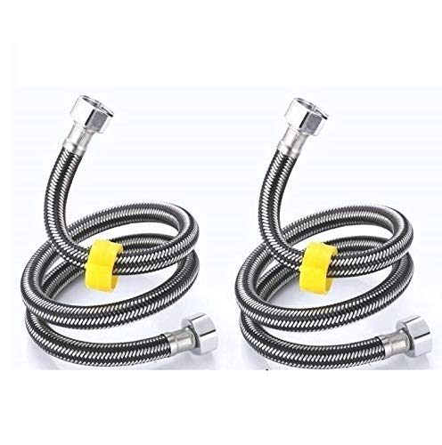 Harman Industries 304 Grade Stainless Steel Straight Thread Faucet Hose Replacement Connection Pipe for Geysers (1.5-feet, 18-inch) - 2 Pieces (B07QS45ZGX) Amazon Price History, Amazon Price Tracker