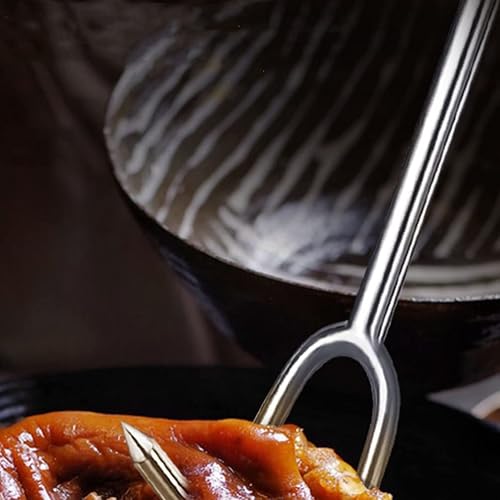 Miniatura 6 de UPKOCH Gancho ergonómico multifunción para barbacoa de acero inoxidable duradero para voltear y manipular fácilmente el cerdo y el pescado,