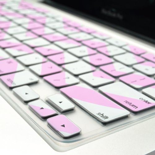 TopCase Chevron Zig - Zag Silicone Keyboard Cover Skin for MacBook 13" Unibody/Old MacBook Pro 13" 15" 17" / New MacBook Air 13" / Wireless Keyboard + TopCase Mouse Pad (Light Pink)