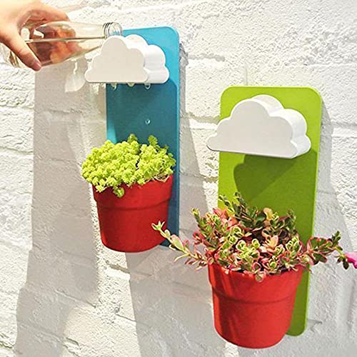 Lovskoo Mini Hanging Flower Pots Rain Cloud Watering Planters For Indoor Plants Railing Planter Yard Garden Rustic Farmhouse Decor For Outside Window Boxes Planters Cute Stuff Birthday Gifts (Blue) #TOP3