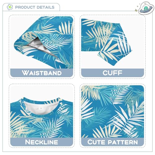 JUNZAN Palm Leaves Tropical Kids Girls Sweatshirt Hoodie Fleece Outerwear for Kids Sports 4T3