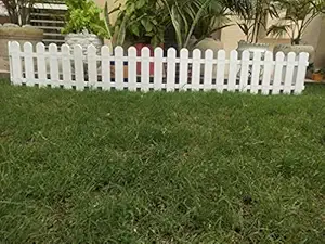 RV's Garden Pack of 4pc Picket Self Standing Fence for Outdoors and Flower beds (50 * 2 * 30 cm White).