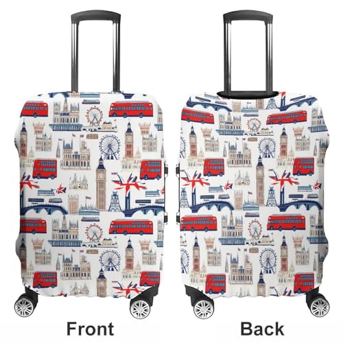 UK London Theme British Flag Luggage Cover Cute Travel Suitcase Cover Protective Cover for Women Men XL3