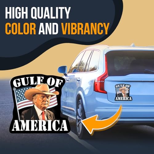 Image of Gulf of America Joke DJT Sticker - Funny Gulf of Mexico Meme Joke Pack - Car Truck Bumper Laptop Flat Surface - 5 Inches 2 Pack - Made in USA - AAS0467 -FBA
