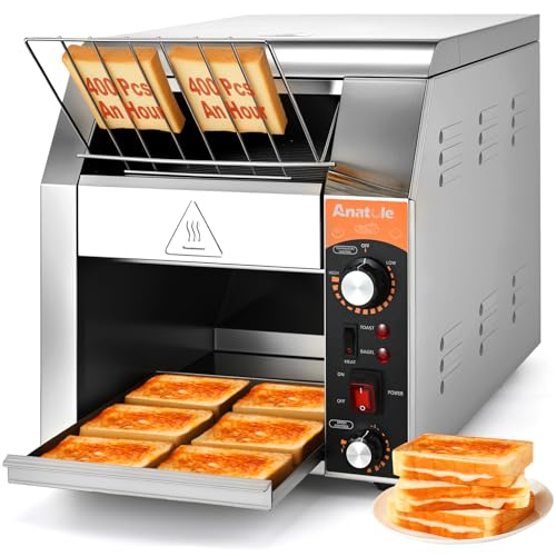 Anatole Commercial Conveyor Toaster 400 Slices/hr 1700W