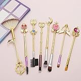 Anime Makeup Brushes, Sailor Moon Gold Color Magical Wand Make Up Brushes, Soft Makeup Brushes Set...