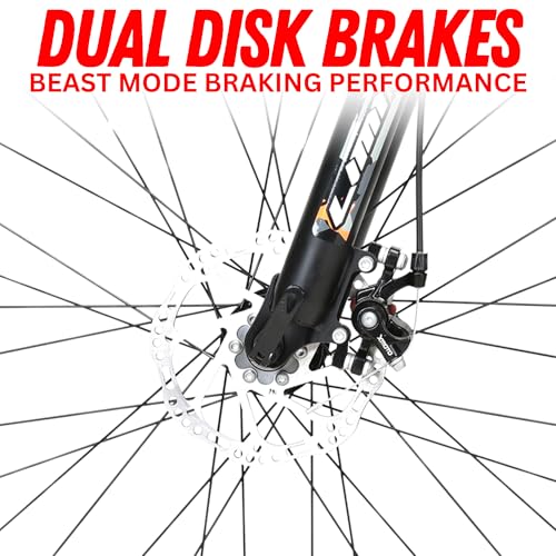 Image of LIMIT Dart Dual Suspension MTB Adult Stunt Cycle | 24 SPD Ultra Smooth Microshift Gears | Downhill Bike | Dual Disk Brakes | 26 Inch Gear Cycle | Racing Red Colour