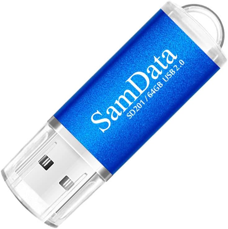 SamData 1 Pack 64GB USB Flash Drives USB 2.0 Thumb Drives Memory Stick Jump Drive Zip Drive, Blue