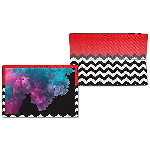 Image of MIGHTY SKINS MightySkins Carbon Fiber Skin for Microsoft Surface Pro 6 - Red Chevron | Protective, Durable Textured Carbon Fiber Finish | Easy to Apply, Remove, and Change Styles | Made in The USA