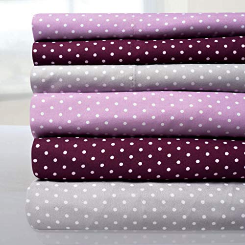 Image of 1500 Supreme Collection California King Sheet Sets Polka Dot - Luxury Hotel Bed Sheets and Pillowcase Set for Cal King Mattress - Extra Soft, Elastic Corner Straps, Deep Pocket Sheets, Polka Dot