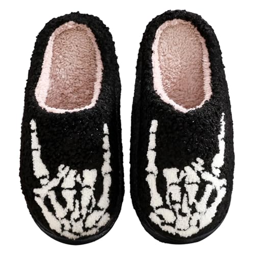 QSKPC Women's Men's Heart Heart Slippers Strawberry Cherry Mushroom Slippers Evil Eye Slippers Cartoon Animal Cat Slippers Memory Foam Cozy Plush Slippers Couple Indoor Household Slippers