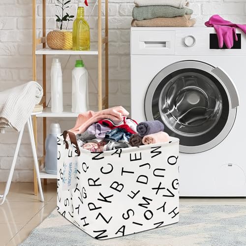 Image of Square Storage Baskets Children Shelves Gift Toy Organizer Room Alphabet | Laundry Hamper Collapse Canvas with Handles for Organizing Home Kitchen Children Toys Office Closet Shelf