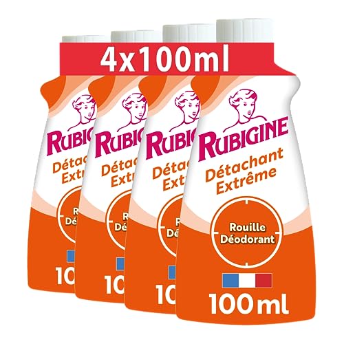 IDEAL - Rubigine, Détachant anti-rouille, 100 ml - lot de 4 - Détachant Extrême, Efficace sur Tous les Textiles Lavables, Préserve la Fibre des Textiles -...