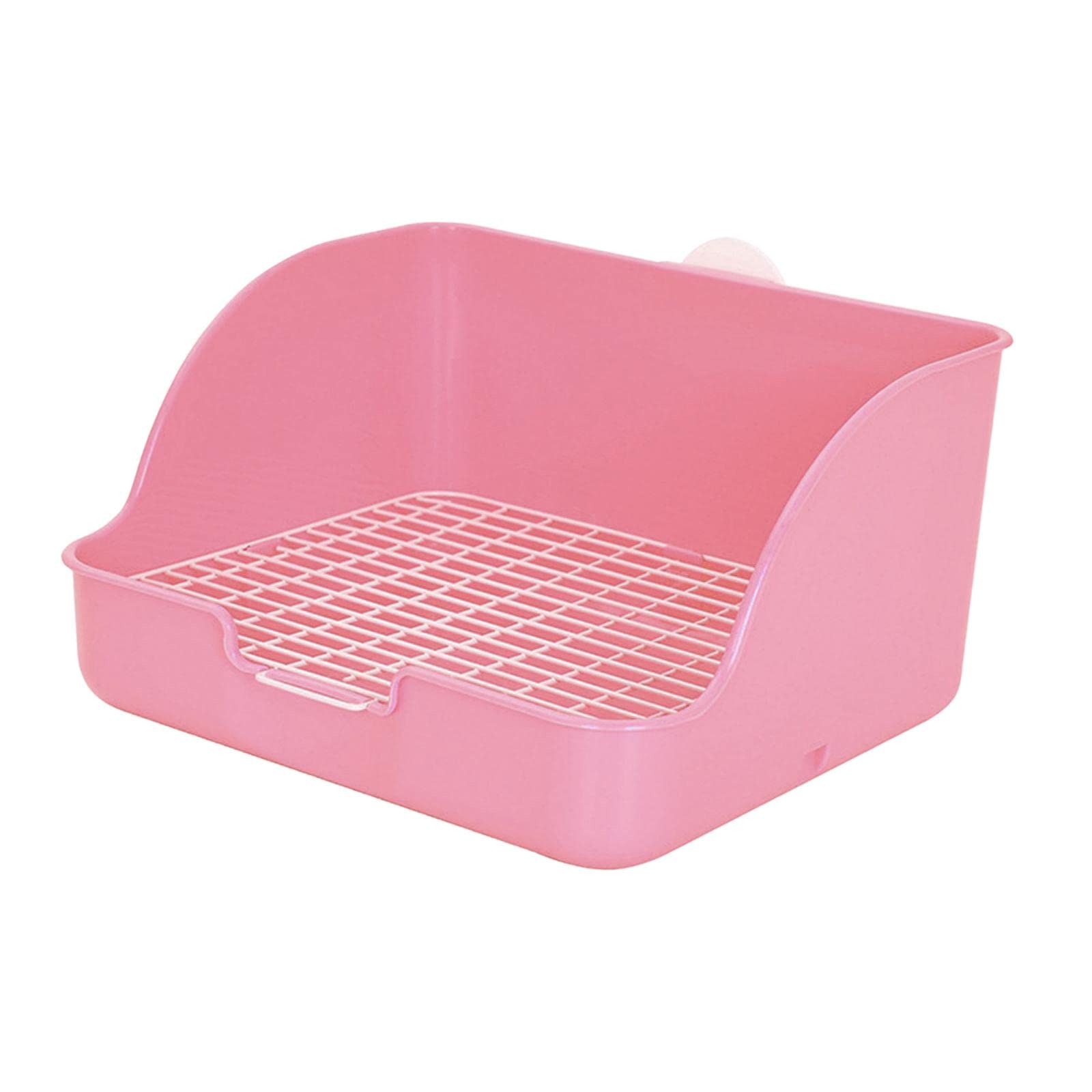 Folpus Potty/Toilet Trainer Corner/Easy to Install/Rectangular Pee Pan Tray/Pet Pan for Guinea Pig Chinchilla Galesaurus Ferret Hamster, Pink