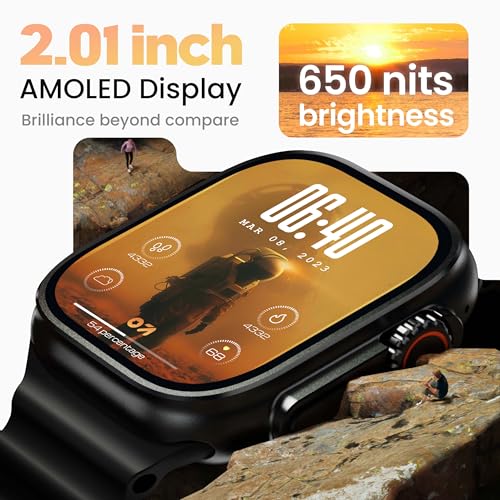 Image of Boult GOBOULT (Formerly Crown Pro Smart Watch 2.01'' AMOLED, BT Calling, Working Crown, Zinc Alloy Frame, AI Voice Assistant, SpO2 Monitoring, 120+ Sports Mode (Black)