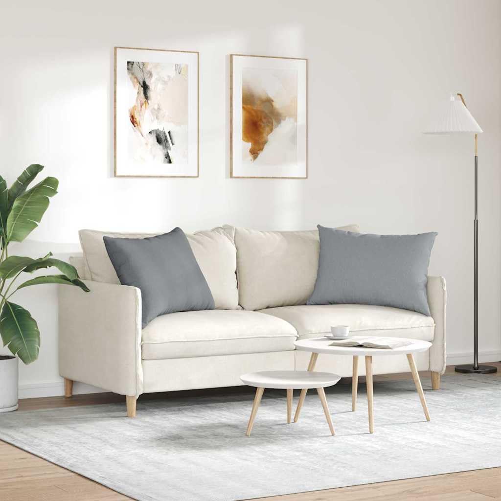 2er Set Sofakissen Hellgrau 70 x 50 cm Stoff Couchkissen | Weiche Couchkissen im 2er Set mit abnehmbarem Bezug für gemütliche Stunden im Wohnzimmer und Schlafzimmer.