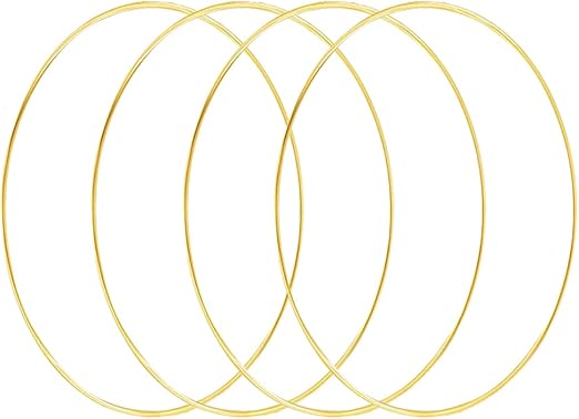 HOHIYA 4 Pcs 20 Inch Metal Floral Hoop Wedding for Table Wreath Rings Large Gold Craft for Making Decor Dream Catcher and DIY Wall Hanging 4mm Wire Taiwan Made