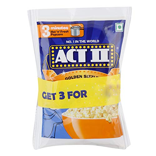 Image of Act II Instant Popcorn - Golden Sizzle, 60g (Pack of 3)