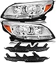 LBRST Headlight Assembly with Project For Chevrolet For Malibu 2013-2016 For Chevrolet For Malibu Limited 2016 Chrome Housing Amber Reflector Clear Lens Driver and Passenger Side Headlamp