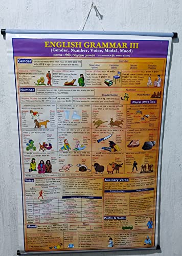 Wall Hanging " English Grammar III Bengali (BOTH SIDE PRINT)" wall chart