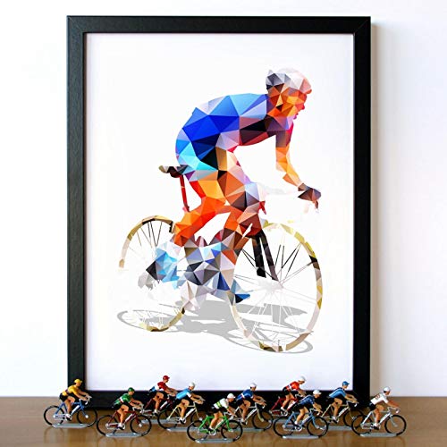 Tableau cyclisme abstrait 60x80 cm déco murale affiche géométrique - 3