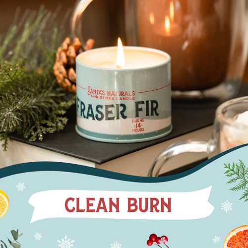 Santa's Naturals Fraser Fir Christmas Mini Candles Gift Set for Holidays, Soy & Beeswax Blend, 3.5 oz Candles, 3-Pack
