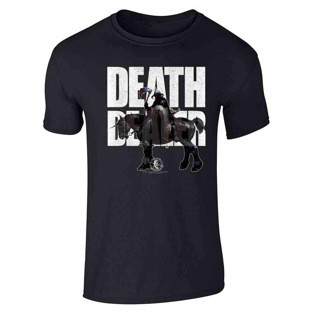 Pop ThreadsDeath Dealer Text Frank Frazetta Art Graphic Tee T-Shirt for Men