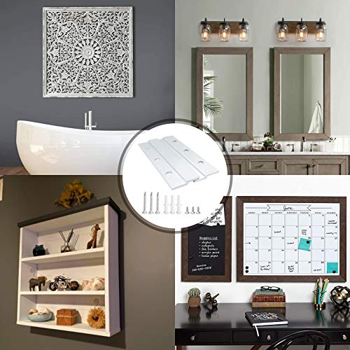 Image of French Cleat Picture Hanger, Aluminum Z Hanger Interlocking Wall Mounting Bracket Hardware Kit Z Clips for Hanging Wall Painting, Mirrors, Panels, Artwork, Cabinet, Whiteboard