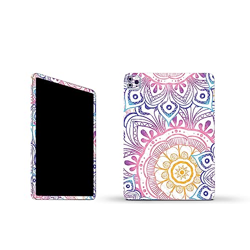 Image of MightySkins Carbon Fiber Skin Compatible with Apple iPad Pro 11 inch M2 4th Gen (2022) Full Wrap Kit - Vibrant Mandala | Protective, Durable Textured Carbon Fiber Finish | Easy to Apply | Made in The USA