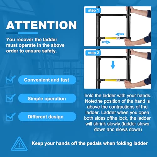 image for Wolec Telescoping Ladder, 20.3FT Aluminum Portable Extension Ladder w/