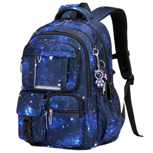 Image of MATMO Multi-Pocket Girls Boys School Backpack Kids Student Bookbag Travel Daypack (Royal Blue)