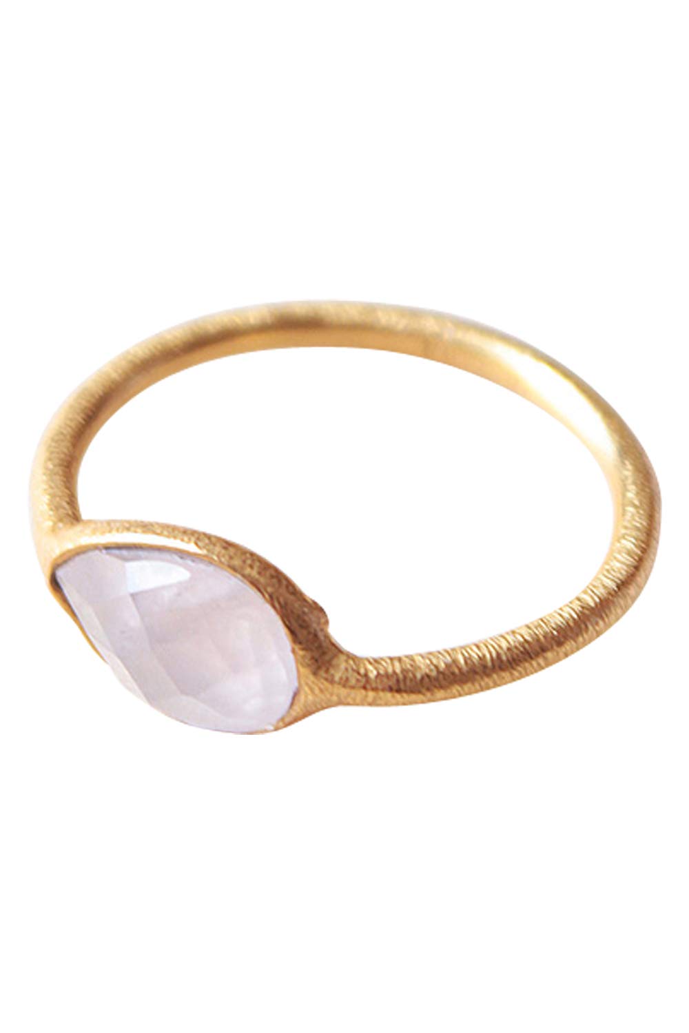 Vurmashop Anillo con Cuarzo Rosa de Oro 18k para Mujer - Anillo de diseño con Piedra semipreciosa (10)