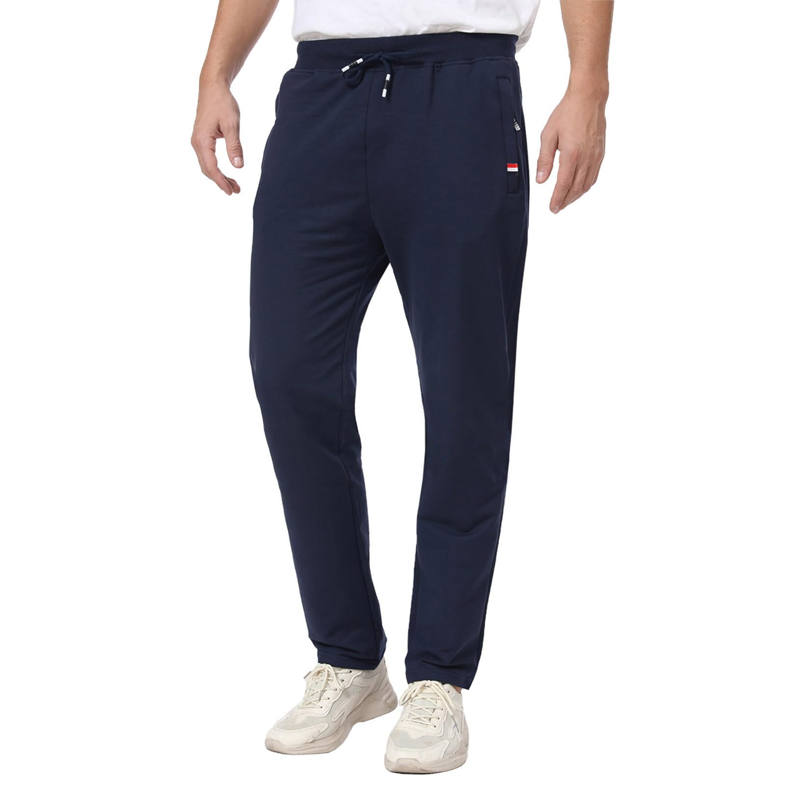 JustSun Jogginghose Herren Baumwolle Trainingshose Freizeithose mit Reißverschlusstaschen