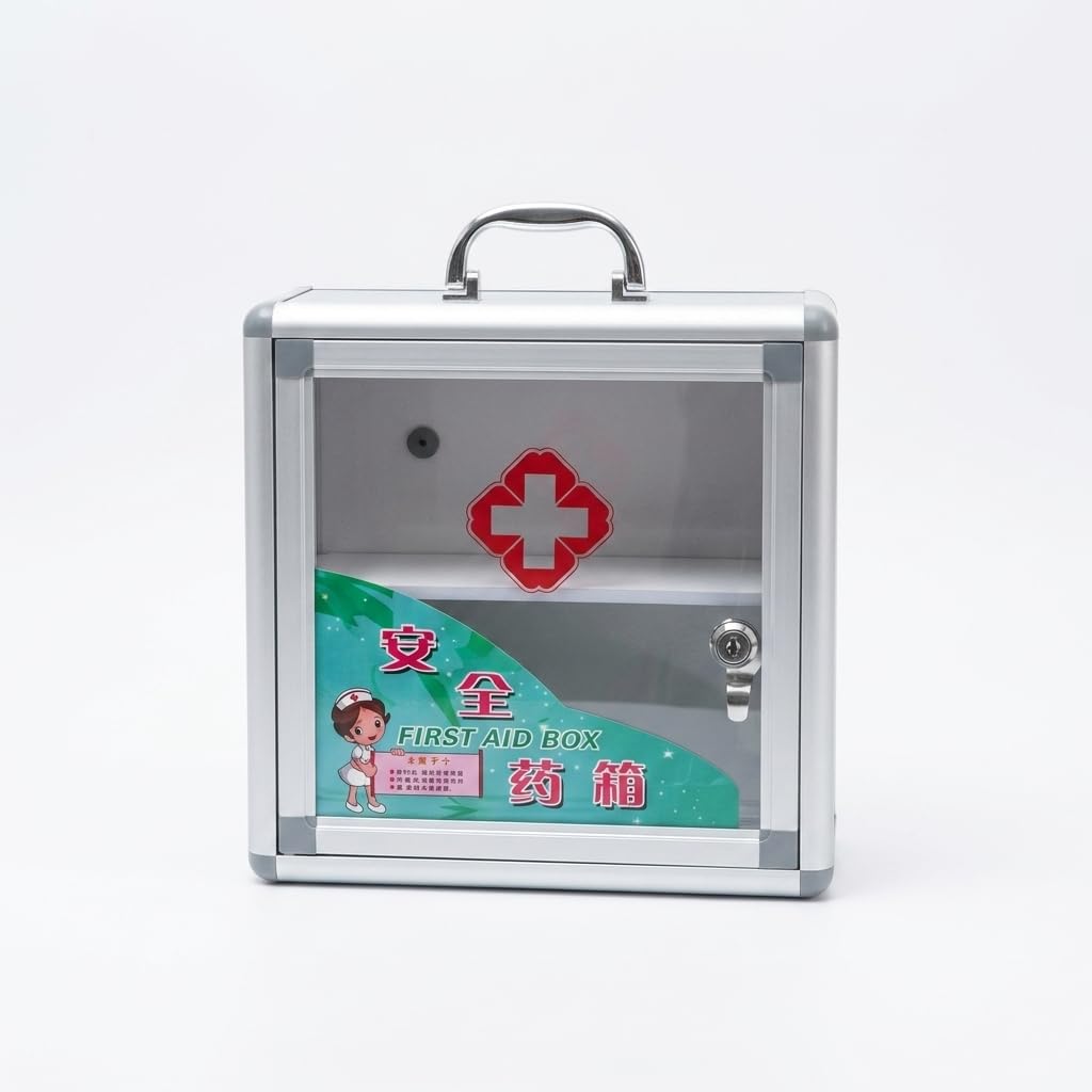 Scatola di in Metallo e Alluminio, Portatile e da Muro, medico, Kit familiare D122