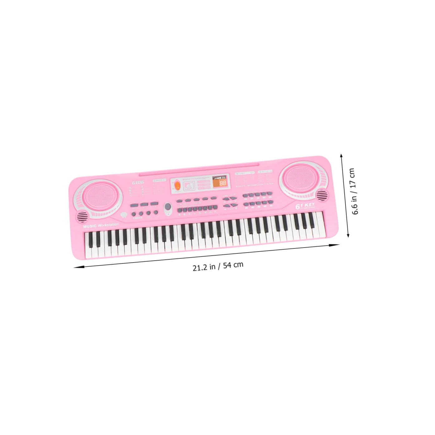 Hemobllo Juguete Piano Electrónico para Niños 61 Teclas Rosa Multifuncional Micrófono Juguete Educativo Musical para Aprendizaje Temprano y Desarrollo Infantil