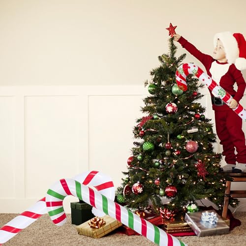 4 Stück Aufblasbare Weihnachten Zuckerstangen, Weihnachten Zuckerstange Aufblasbare, Aufblasbare Zuckerstangen Weihnachtsdeko, Weihnachtsfeier-Dekorationszubehör, Weihnachten Zuckerstange Krücke