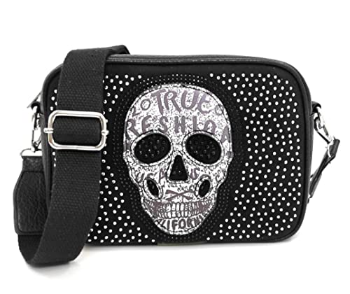 Bolso Pequeño Mujer Tachuelas - Bolso Bandolera Punk Gótico Negro - Calaveras Mexicanas -Bolso Estilo Motero -Bolso Mujer Rock Bolso Pequeño Mujer Tachuelas - Bolso Bandolera Punk Gótico Negro - Calaveras Mexicanas -Bolso Estilo Motero -Bolso Mujer Rock