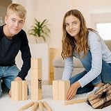 Best Sporting 64905 – daszek Wikingów, drewniana zabawa, łącznie z siatką do noszenia, zabawa na świeżym powietrzu dla całej rodziny