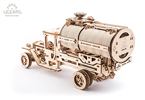 Ugears Tanker Mechanical Model Kit - DIY 3D Wooden Puzzles for Adults Truck with Working Engine - Moving 3D Puzzle Building Kits with Can Holder - Adult Puzzle Gift for Fathers Day - 594 Pcs - Image 9
