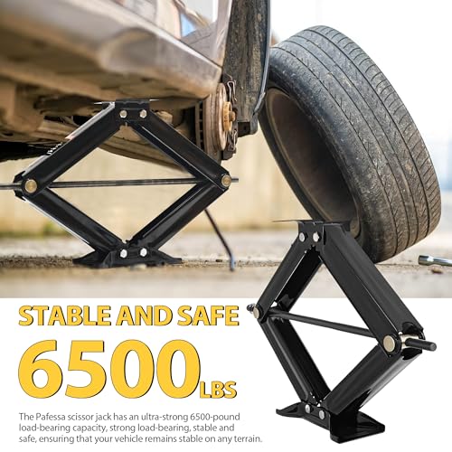 Image of RV Scissor Jack Stabilizer 6500lb Heavy Duty 24 inch RV Trailer Stabilizer Leveling Scissor Jack for Trailer Camper with Crank Handle - 1Pack