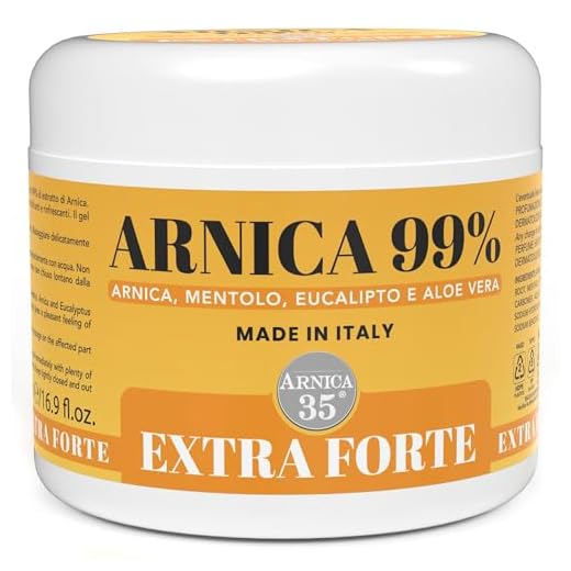 Árnica 35 - Árnica 99% Gel Crema para el Cuerpo con Mentol, Eucalipto y Aloe Vera, Ideal para Masajear los Músculos y las Articulaciones, 500 ml, Made in Italy