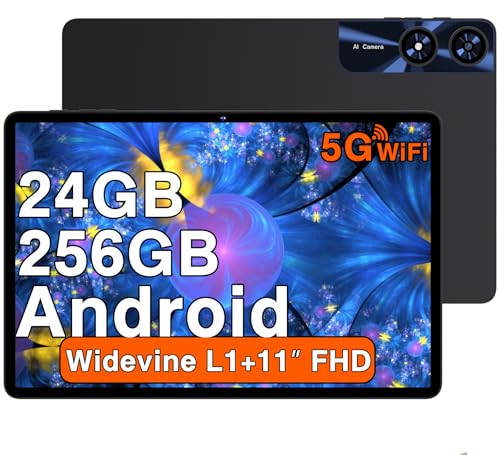 2026 Nouvelle Tablette Android Tablette 11 Pouces avec 256Go ROM(2To TF), 24 Go RAM, Octa-Core, 2.0Ghz, 5G WiFi 6, Widevine L1, 8000mAh, GMS,...