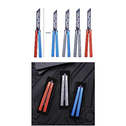 Image of Butterfly Toy Tool Metal Training Tool Dull Blade Folding Dull Tool Trainer Red