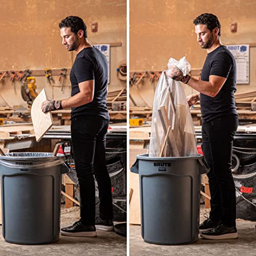 Image of Plasticplace 20-30 Gallon Trash Bags, Heavy Duty 2.0 Mil Clear Garbage Bags, 30 inch x 36 inch Gusset Sealed Can Liners, Tear-Resistant Industrial Strength for Broken Glass & Sharp Debris (100 Count)