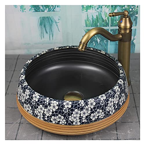 Lavabo de salle de bain rond en porcelaine pour remplacer une vasque usée sans changer de meuble