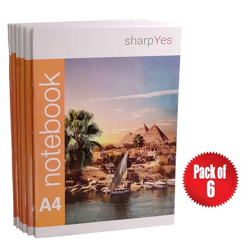 Image of Notebook A4 Size (21 x 29.7 cm), 144 Pages, Pack of 6
