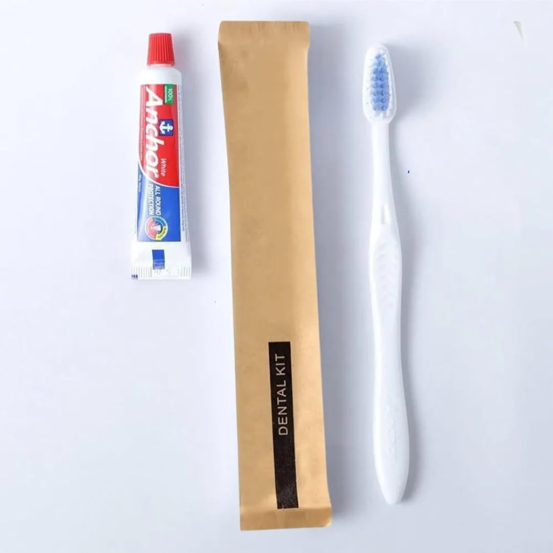 C&G INDIA Adult Hotel Dental Kit (1 Manual Toothbrush & 1 Toothpaste), White In Craft Pouch (25)-image-45
