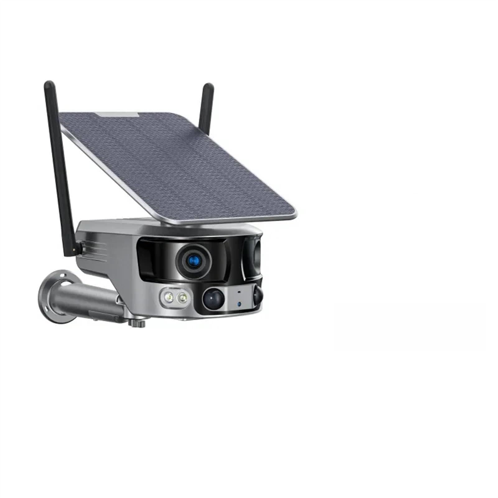 Caméra de sécurité, 8MP 4G caméra Solaire extérieure HD Double lentille 4X Panneau détection Humaine PTZ de sécurité Couleur Vision Nocturne caméras IP(4K WiFi No Card)