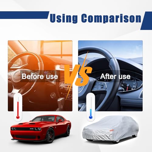 Image of Kayme 6 Layers Car Cover Custom Fit for Dodge Charger (2006-2025) Waterproof All Weather for Automobiles, Outdoor Full Cover Rain Sun UV Protection.Silver