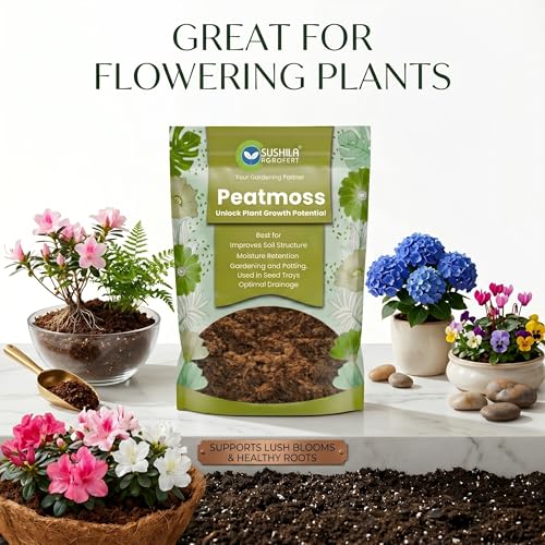 Image of Sushila Agrofert Peat Moss 1KG Acidic pH, Sterile, Excellent Water Retention, Good Drainage, Light & Airy, Seed Germination, Potting Mix, Hydroponics, Soil Amendment, Mulch, Root Growth & Garden Use
